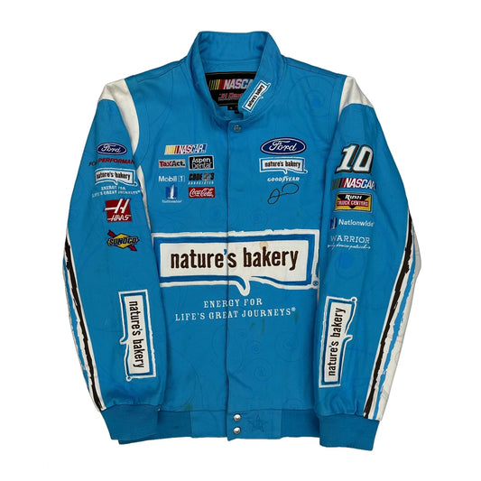 Stewart-Haas Racing Jh Designs Nascar Bomber Jacket - Medium Blue Polyester