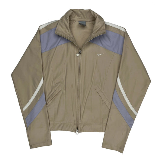 Nike Track Jacket - Small Beige Polyester