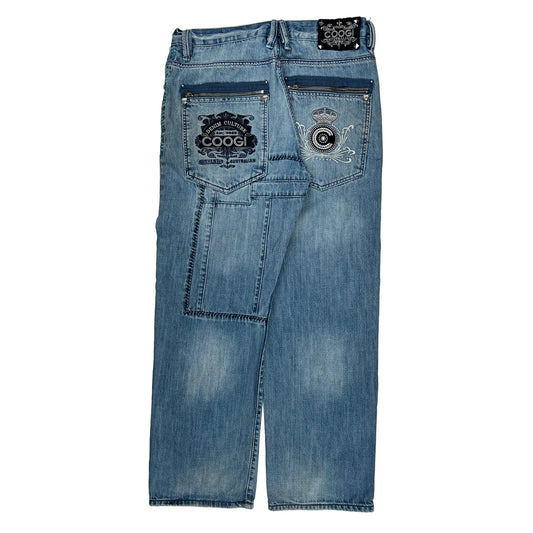 Vintage Coogi Wide Leg Graphic Jeans - 33W 31L Blue Denim