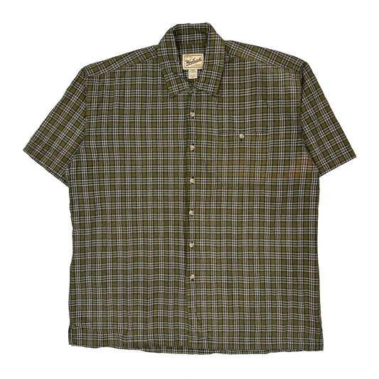 Woolrich Checked Short Sleeve Shirt - XL Green Cotton