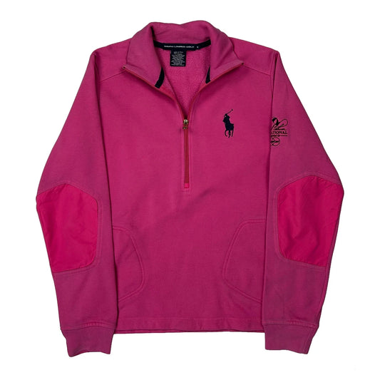 Big Pony Ralph Lauren 1/4 Zip - Medium Pink Cotton