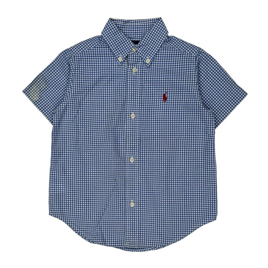 Age 3 Polo By Ralph Lauren Checked Short Sleeve Shirt - XS Blue Cotton