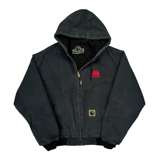 Unisource Logo Berne Workwear Jacket - Large Black Cotton Blend