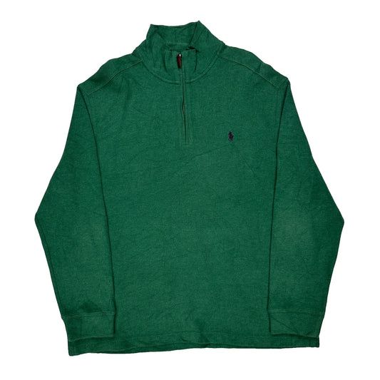 Polo By Ralph Lauren 1/4 Zip - XL Green Cotton