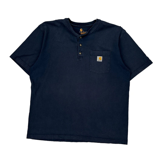 Carhartt T-Shirt - Large Navy Cotton