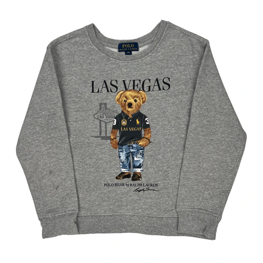 Age 8 Polo Bear Polo By Ralph Lauren Graphic Sweatshirt - Small Gray Cotton