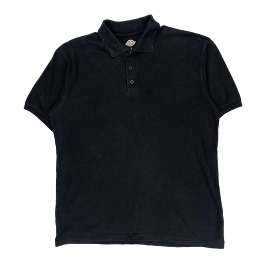 Dickies Polo Shirt - Large Black Cotton Blend