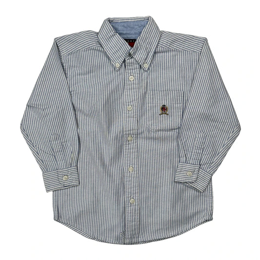 Age 4 Tommy Hilfiger Striped Shirt - Small Blue Cotton