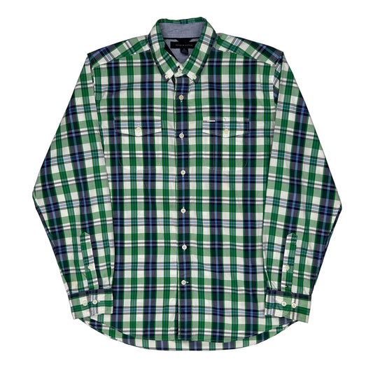 Tommy Hilfiger Checked Shirt - Medium Green Cotton