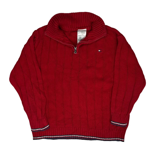 Age 6 Tommy Hilfiger 1/4 Zip - Small Red Cotton