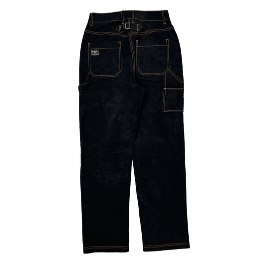 Wildfang Contrast Stitch Carpenter Trousers - 28W UK 10 Black Cotton