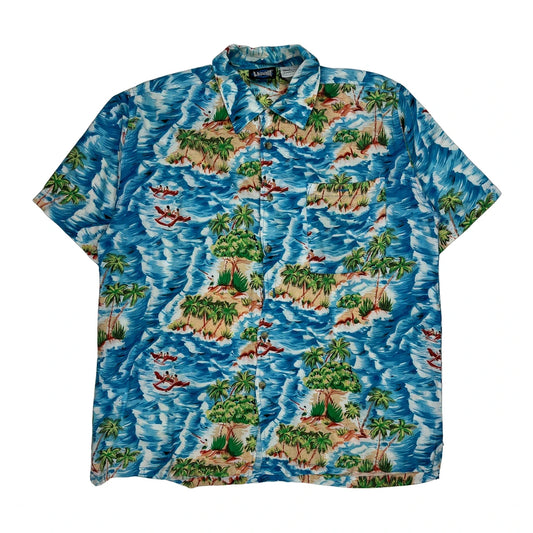 Laguna Hawaiian Shirt - Large Blue Viscose