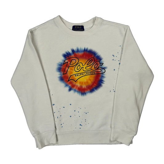 Age 3-4 Polo By Ralph Lauren Tie-Dye Sweatshirt - XS White Cotton