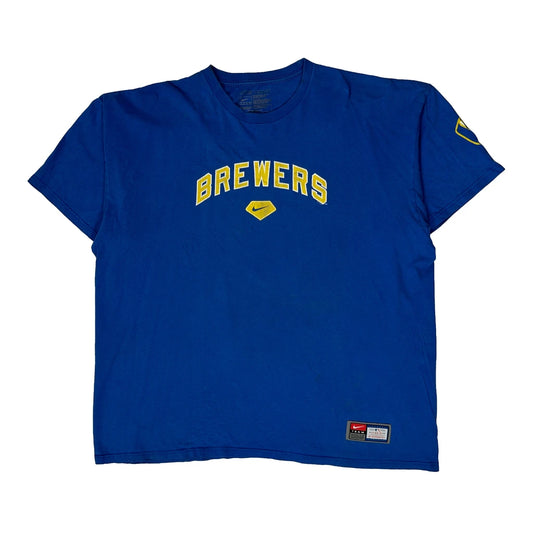Milwaukee Brewers Nike T-Shirt - 2XL Blue Cotton