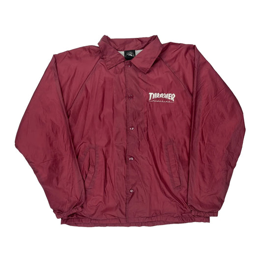 Skate And Destroy Thrasher Graphic Windbreaker - Medium Burgundy Polyester