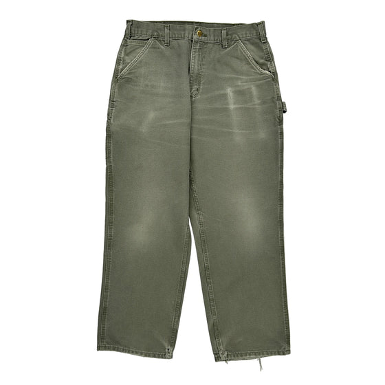 Loose Original Fit Carhartt Carpenter Trousers - 34″ Waist Khaki Cotton