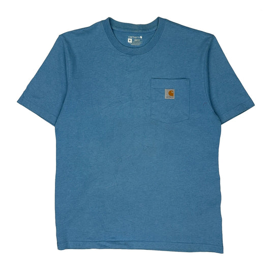 Dog Graphic With Ducks Carhartt Graphic T-Shirt - Medium Blue Cotton