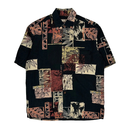 Kahala Hawaiian Shirt - Small Black Cotton