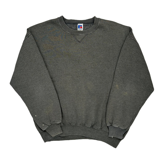 Russell Athletic Sweatshirt - XL Grey Cotton Blend