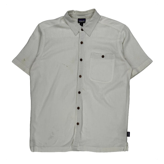 Patagonia Short Sleeve Shirt - Medium White Cotton