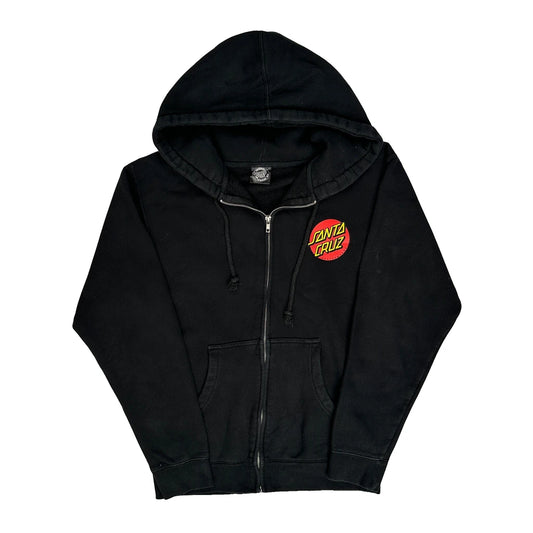Santa Cruz Graphic Zip Up - Small Black Cotton Blend