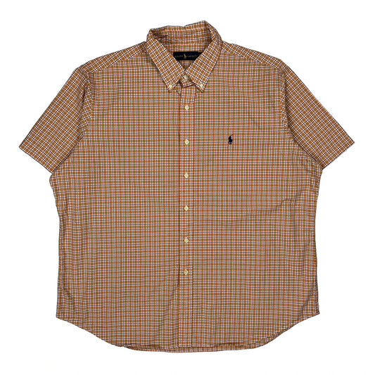Ralph Lauren Checked Short Sleeve Shirt - 2XL Orange Cotton