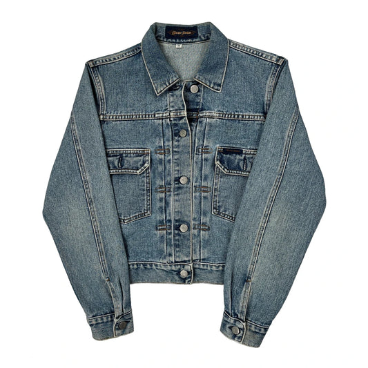 Pleated Guess Type 2 Denim Jacket - Medium Blue Denim