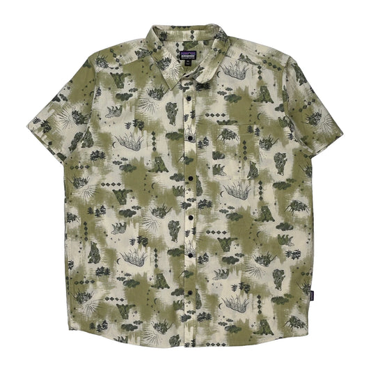 Patagonia Short Sleeve Shirt - 2XL Beige Cotton