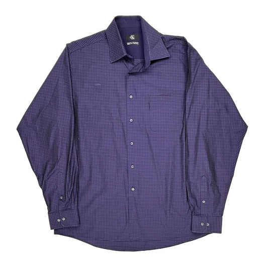 Calvin Klein Checked Shirt - Large Purple Cotton