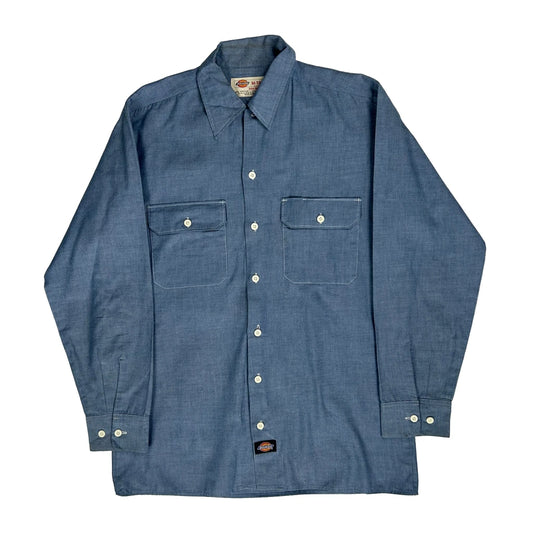 Vintage Dickies Shirt - Medium Blue Cotton Blend