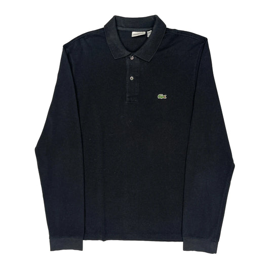 Lacoste Long Sleeve Polo Shirt - Large Black Cotton