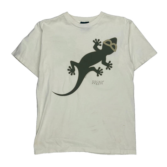 Gecko Single Stitch T-Shirt - Medium White Cotton