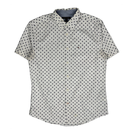 Tommy Hilfiger Short Sleeve Shirt - Large White Cotton