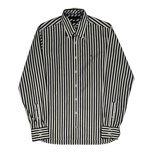 Tommy Hilfiger Striped Shirt - Small Black & White Cotton