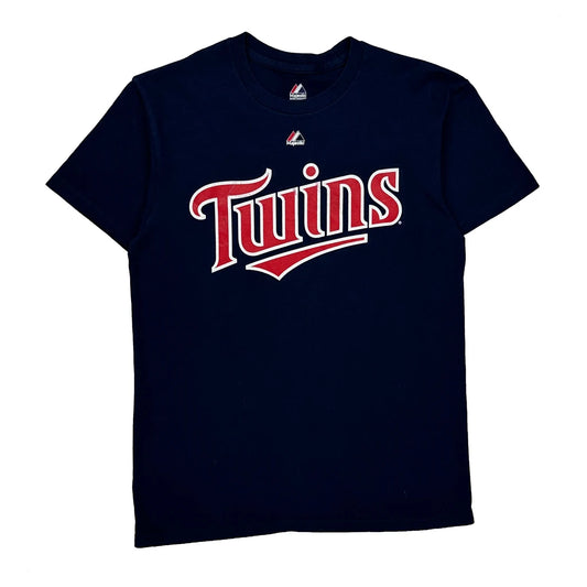 Twins Majestic Mlb T-Shirt - Medium Navy Cotton