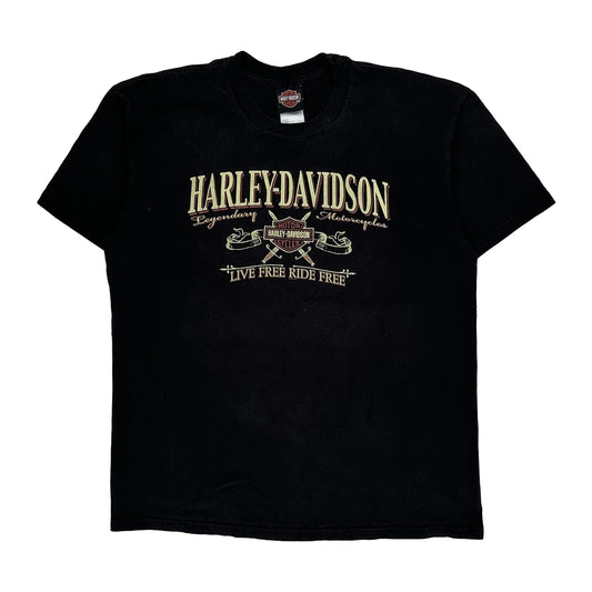Chicago Harley Davidson Graphic T-Shirt - XL Black Cotton
