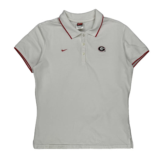 Nike Polo Shirt - Medium White Cotton