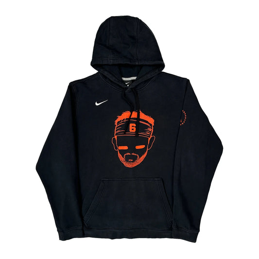 Nike Graphic Hoodie - Large Black Cotton