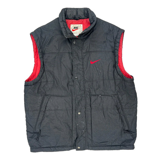Vintage Nike Gilet - Medium Grey Polyester