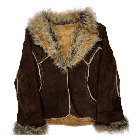 Unbranded Afghan Coat - Medium Brown Faux Fur