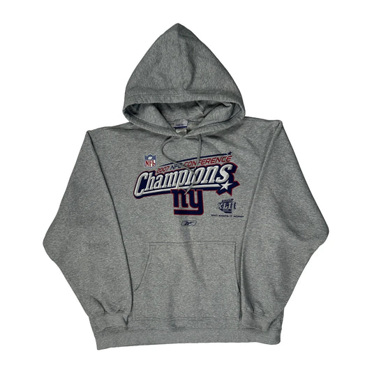 New York Giants Reebok Graphic Hoodie - Large Grey Cotton Blend
