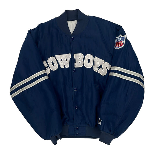 Vintage Dallas Cowboys Starter Football Varsity Jacket - Large Navy Nylon