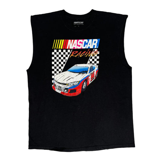 Vintage Nascar Graphic Vest - XL Black Cotton