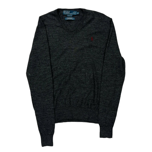 Polo By Ralph Lauren Jumper - Large Grey Merino Wool