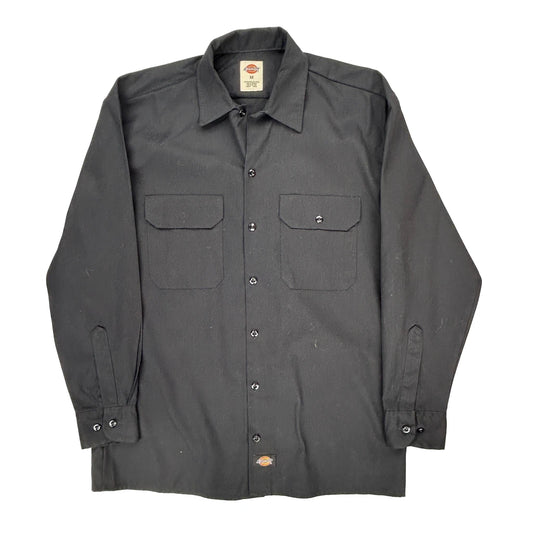 Dickies Shirt - Medium Black Polyester Blend