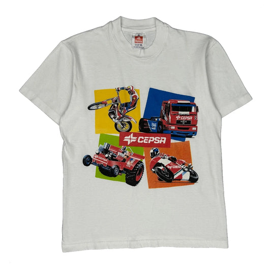 Cepsa Hanes Graphic T-Shirt - Medium White Cotton