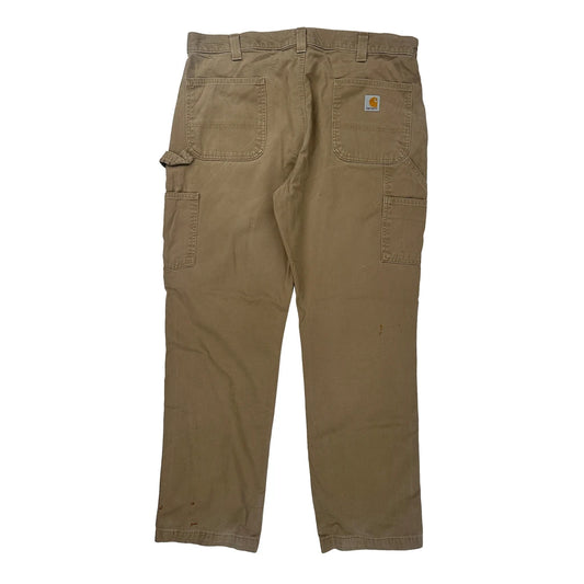 Carhartt Carpenter Trousers - 37W 32L Khaki Cotton