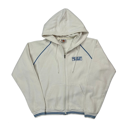Edinburgh Hard Rock Cafe Full Zip Hoodie - Large White Cotton