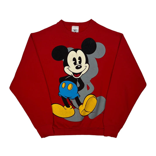 Mickey Mouse Mickey & Co. Cartoon Sweatshirt - Large Red Cotton Blend