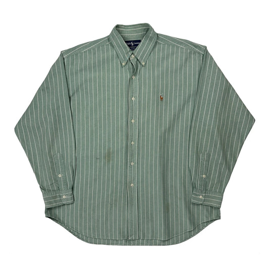Blake Shirt Ralph Lauren Striped Shirt - XL Green Cotton